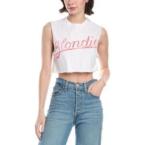 Dirty Cotton Scoundrels Womens Blondie Tilted Logo T-Shirt, White